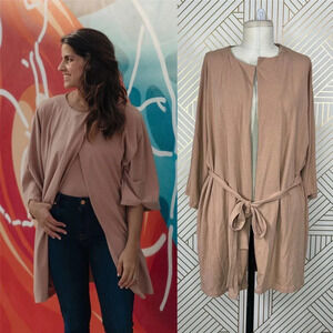 Miakoda Organic Cotton Kimono‎ Robe Tan Size S/M